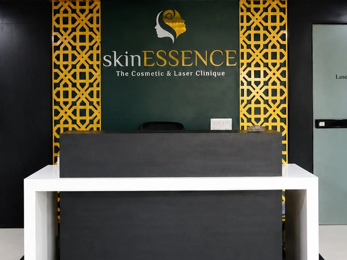 Reception of the Skin Essence clinic in Ahmedabad