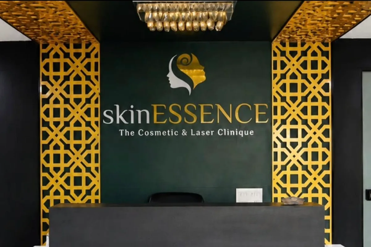 Reception of the Skin Essence clinic in Ahmedabad